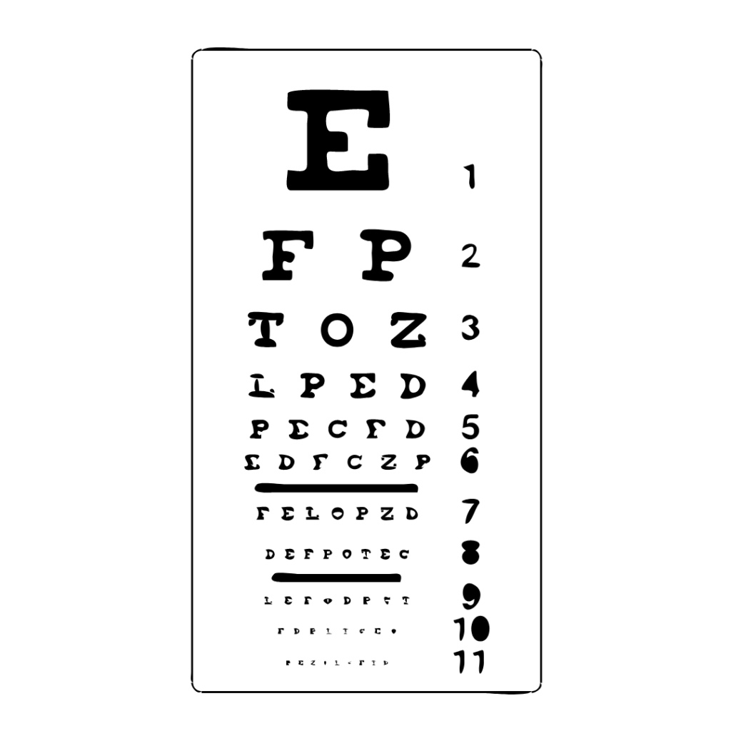 image of sight test chart