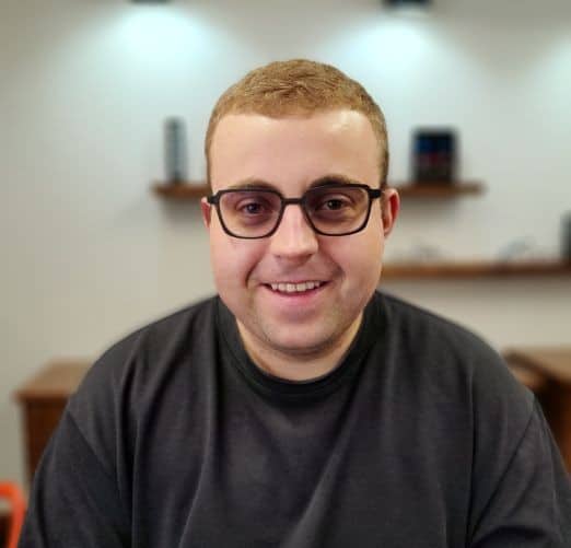 Jakob enjoying his new eyewear
