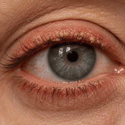 An eye with blepharitis