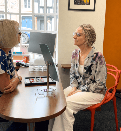 Patient enjoying a styling consultation