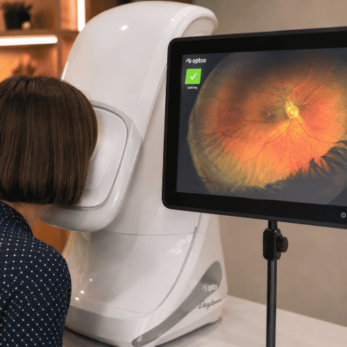 Patient using the optos